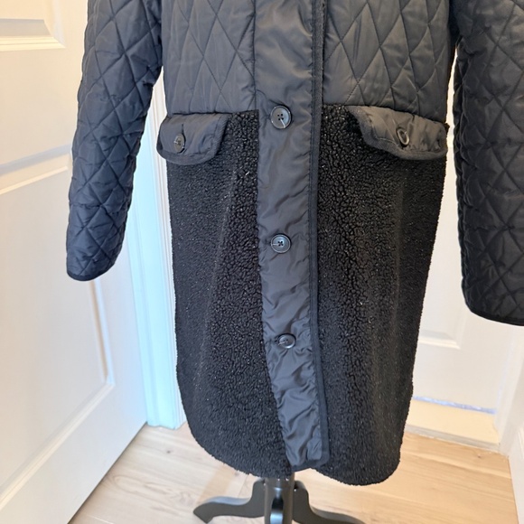 LOFT SHERPA QUILTED JACKET MEDIUM BLACK - Picture 4 of 8